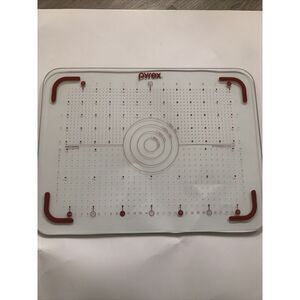Pyrex Glass Cutting Board Non Skid Feet Food Prep Measuring Standard &Centimeter